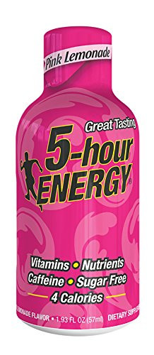 5 Hour Energy Drink Shot Pink Lemonade 4 Count