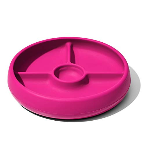 OXO Tot Silicone Divided Plate Pink OXO Tot Silicone Divided Plate Pink