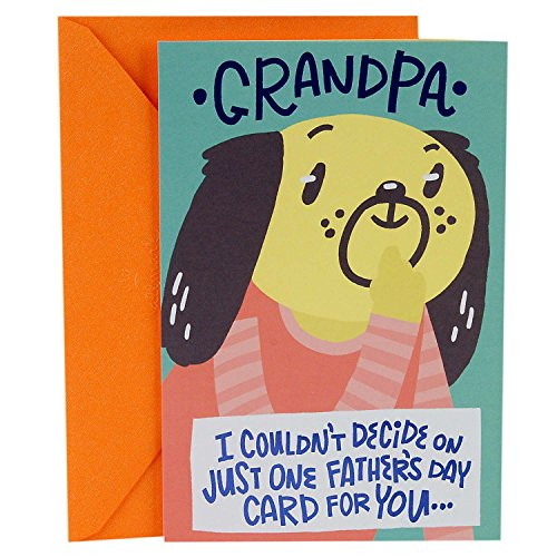 Hallmark Fathers Day Card for Grandpa from Kids Cute Puppy Dog with Four Mini Cards Inside