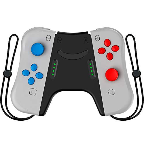 Kinvoca Joy Con Controller Replacement for Nintendo Switch LR Joycon Pad with Wrist Strap Alternatives for Nintendo Switch Controllers WiredWireless Switch Remotes  Light Gray with Grip