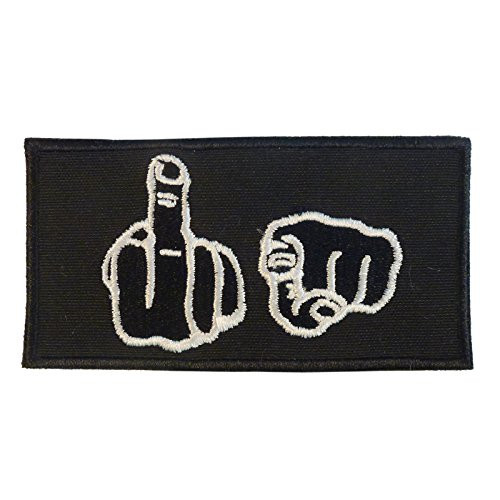 LEGEEON Middle Finger FCK Morale Biker Rider Jacket Vest Embroidered Sew Iron on Patch