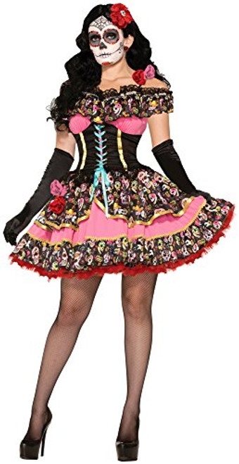 Forum Novelties Womens Day Of Dead Senorita Costume Multi MediumLarge