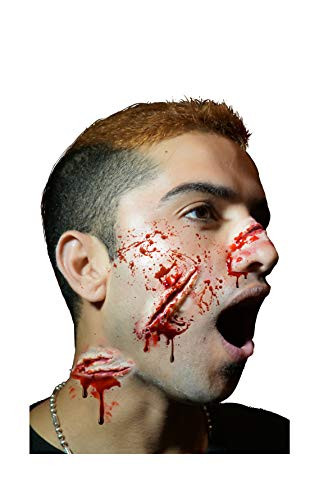 Faux Studio Monster Attack Zombie 3PC Latex Prosthetic Appliance Red