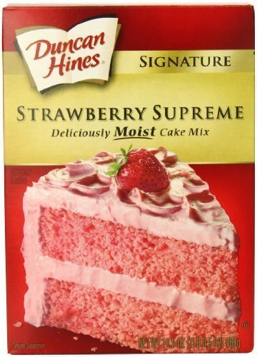 Duncan Hines Signature Moist Cake Mix  Strawberry Supreme  165 oz  2 Pack