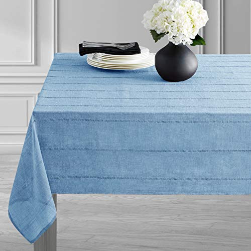 Benson Mills CORI Sheer Lightweight Tablecloth 60X120 INCH Blue