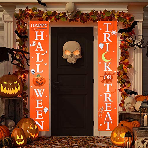 KINAKE 2PCS Halloween Banner Halloween Decorations Outdoor Halloween Trick or Treat Halloween Signs for Front Door or Indoor Home Decor Halloween Welcome SignsHalloween Trick or Treat KINAKE 2PCS Halloween Banner Halloween Decorations Outdoor Halloween Trick or Treat Halloween Signs for Front Door or Indoor Home Decor Halloween Welcome SignsHalloween Trick or Treat