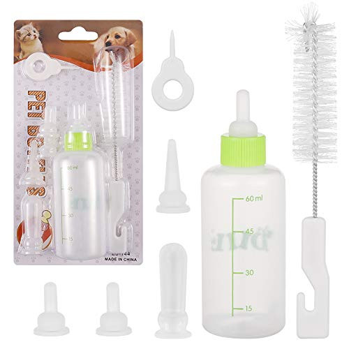 Weirui Puppy Nursing Bottle Kits Pet Feeding Bottle Pet Nursing Bottle with Replacement Nipples and Brush Feeding Nursing Care Set