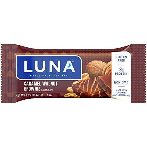 LUNA BAR  Gluten Free Bars  Caramel Walnut Brownie Flavor  169 Ounce Snack Bars 15 Count