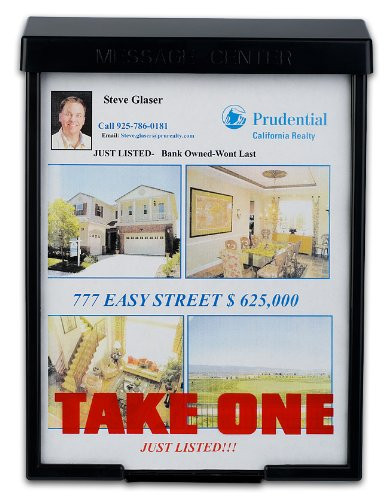 Black Snap Shut Brochure Box Brochure Holder Flyer Box Black Outdoor Realtor Style Info Box Real Estate Realtor Supplies