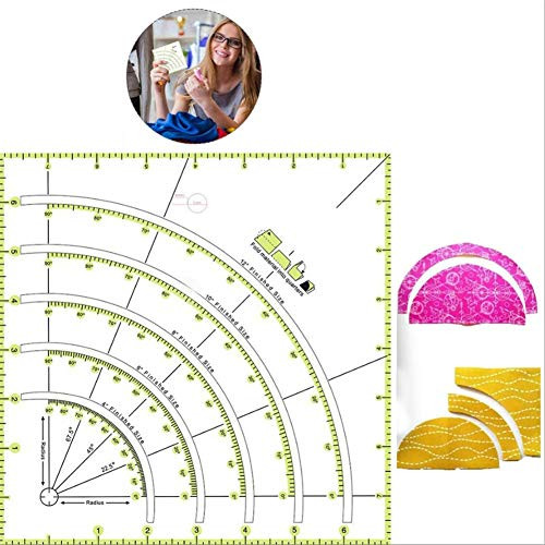 Arcs  Fans Quilt Circle Cutter Ruler 8 x 8 Multifunctional Cutting Patchwork Sewing Craft Tools Quilting Ruler for Sewing Crafts