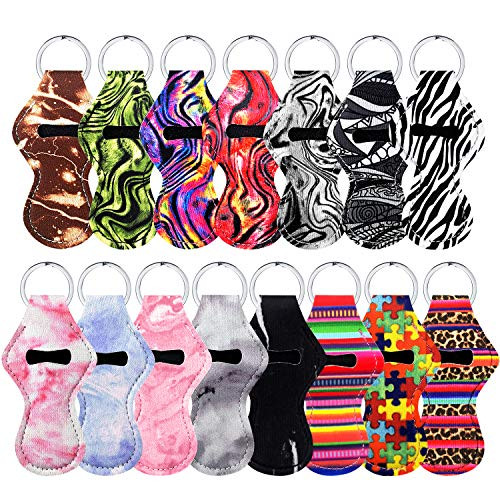 15Pcs Chapstick Holder Keychain Lip Balm Holder Chapstick Keychain Holder Bulk for Lipstick Chapstick Tracker Safeguard Style 1 15Pcs Chapstick Holder Keychain Lip Balm Holder Chapstick Keychain Holder Bulk for Lipstick Chapstick Tracker Safeguard Style 1