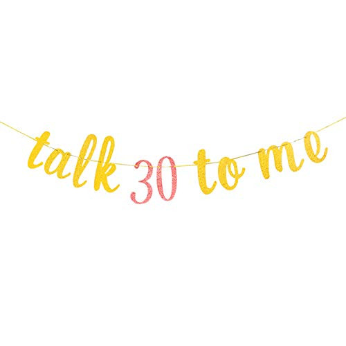 Gold Talk 30 to Me Banner  Happy 30th Birthday Banner 30th Birthday Party Decoration