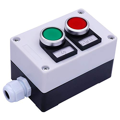 Taiss  22mm 10A 440V 1NO 1NC Red Green Sign Momentary Push Button Switch Pushbutton Switches Station Warranty 3 Years LA3811BNGRBox