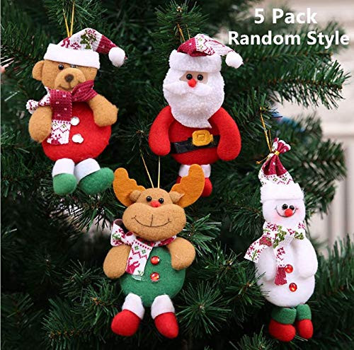 Magnoloran 5 Packs Christmas Tree Hanging Doll Ornaments Santa Claus Snowman Elk Bear Tree Hanging Charms Decorations Xmas Tree Hanging Decoration Pendants for Christmas Tree and Holiday Decor Magnoloran 5 Packs Christmas Tree Hanging Doll Ornaments Santa Claus Snowman Elk Bear Tree Hanging Charms Decorations Xmas Tree Hanging Decoration Pendants for Christmas Tree and Holiday Decor