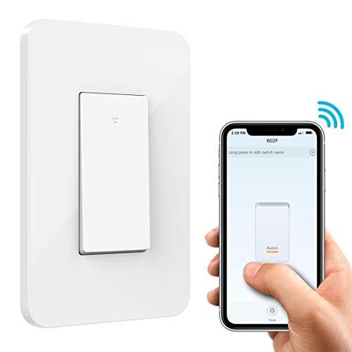 Orbecco 3 Way Smart Light Switch 3Way Smart WiFi Light Switch Compatible with Alexa Google Home No Hub Required Remote Control Timing Function 1Pack White