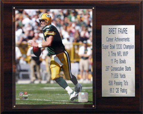 NFL Brett Favre Green Bay Packers Career Stat Plaque