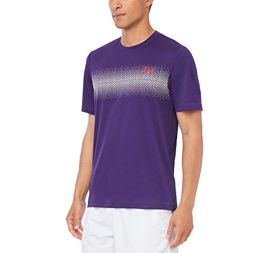 Fila Mens Core Dotted Printed Crew Shirt Team Purple White Highrise M