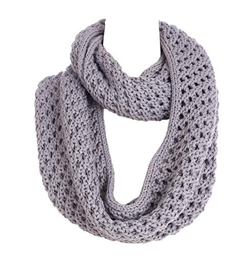 EDINSY Women Winter Knit Infinity Scarf Fashion Circle Loop Scarves Thick Warm Gray