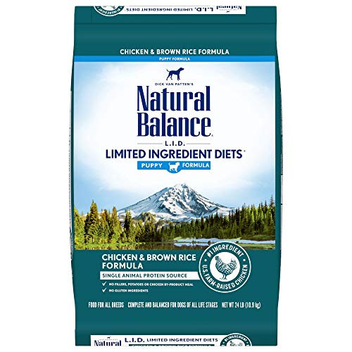 Natural Balance LID Limited Ingredient Diets Dry Dog Food 24 Pounds Chicken  Brown Rice Puppy Formula