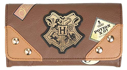 Harry Potter Hogwarts School Trunk Inspired Snap Closure Trifold Flap Wallet