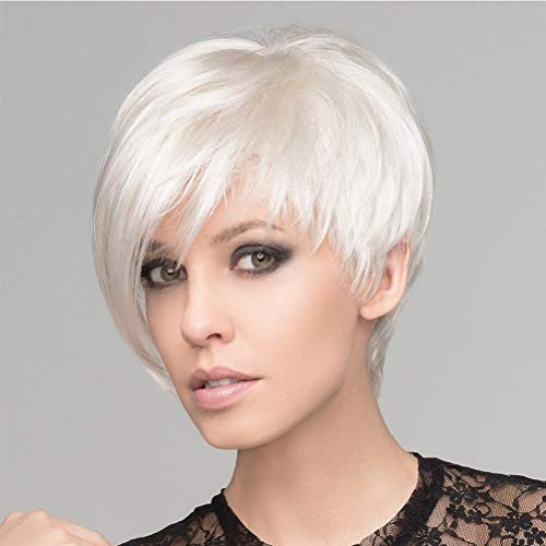 Sallcks Short White Wigs Pixie Natural Straight Asymmetric Halloween Cosplay Costume Wig Synthetic Heat Resistant Hair Full Wig for Women Sallcks Short White Wigs Pixie Natural Straight Asymmetric Halloween Cosplay Costume Wig Synthetic Heat Resistant Hair Full Wig for Women