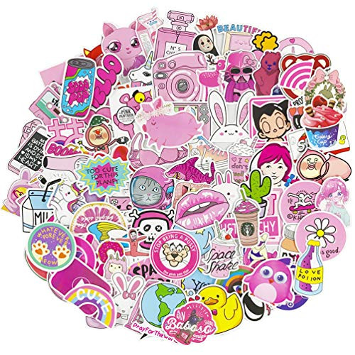 Cute Water Bottle Stickers 100 Pcs Pack Girl Laptop Vinyl Waterproof Sticker Skateboard Pad MacBook Car Snowboard Bicycle Luggage Decal