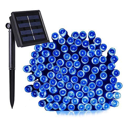 UCTEK Solar String Lights 200 LED 72ft Outdoor Christmas Lights String 8 Modes Outdoor Fairy Lighting Indoor Outdoor Garden Yard Patio Wedding Homes Holiday Halloween Party Blue