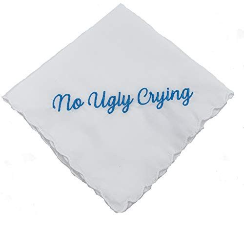 No Ugly Crying Wedding Handkerchief  Wedding Gift Bride Gift Something Blue Blue