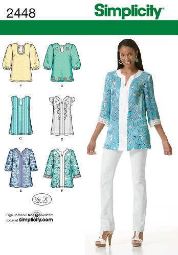 Simplicity Sewing Pattern 2448 Misses' Tops, R5 (14-16-18-20-22)