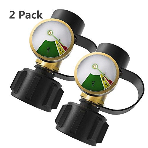 Nobranded Propane Tank Gauge Level Indicator Leak Detector Gas Pressure Meter Universal for RV Camper Cylinder BBQ Gas Grill Heater and More Appliances 2pcs