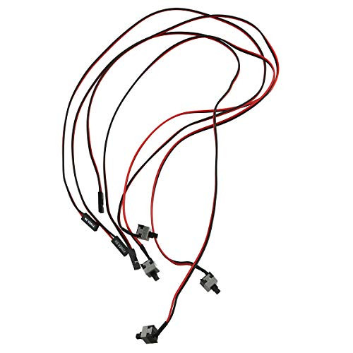 Eoutstanding ATX Computer Switch 4PCS 50cm 2Pin PC Host Switch Line Computer Restarting Power Line ATX Computer Chassis Power OnOff Push Button Reset Button Motherboard Jumper Switch