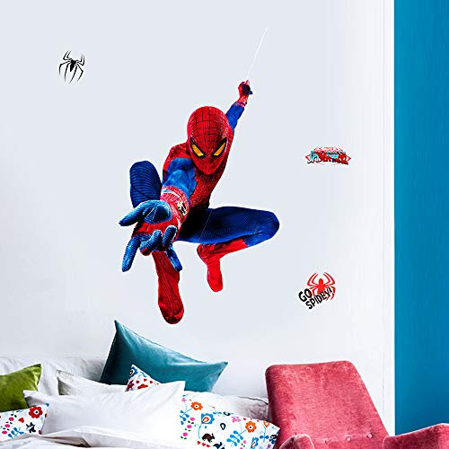 TE YANG 3D Marvel SpiderMan Wall Decal for Boys SpiderMan Peel and Stick Wall Decals Room Wall Decor Party Decoration Wall Decal Stickers?178 x 237 inch Size?