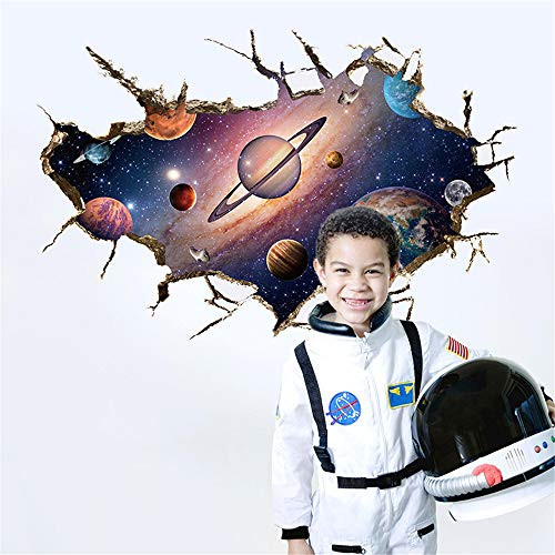 FANGLIAN3D Cosmic Galaxy Wall Decal Removable space wall stickers Outer Space Planet Murals WallpaperArt Magic Milky Way Home Decor Kids Nursery Bedroom Living Room Wall decoration?236inchx355inch?