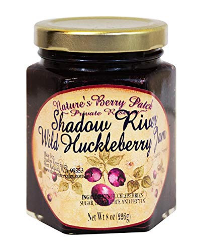 Shadow River Wild Huckleberry Gourmet Berry Jam With Real Fruit Pieces 8 oz Jar