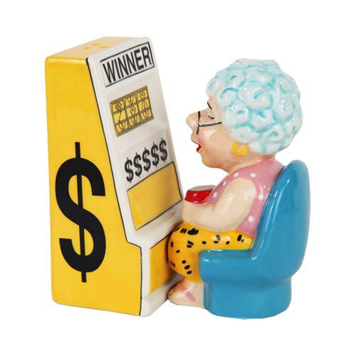 Pacific Giftware 375 Casino Slots Machine Queen Grandma Magnetic Salt  Pepper Shakers Attractives Collection