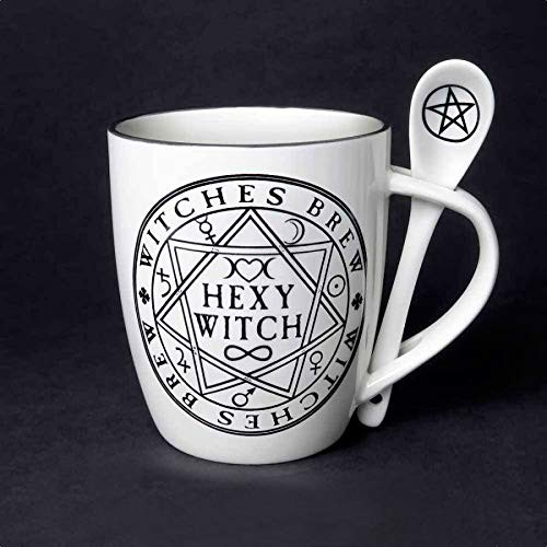Pacific Giftware Witches Brew Hexy Witch Mug and Spoon by Alchemy England