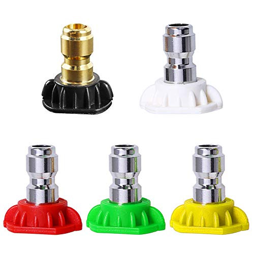 Jansamn 5Pack Power Washer Nozzle Tips Multiple Degrees Pressure Washer Nozzles 14 Quick Connect Up to 4500 PSI 25 GPM