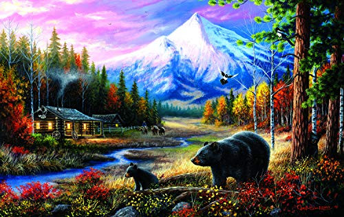 Sunsout 2019 Routine Visitors by Artist Chuck Black 550 Piece Bears Jigsaw Puzzle