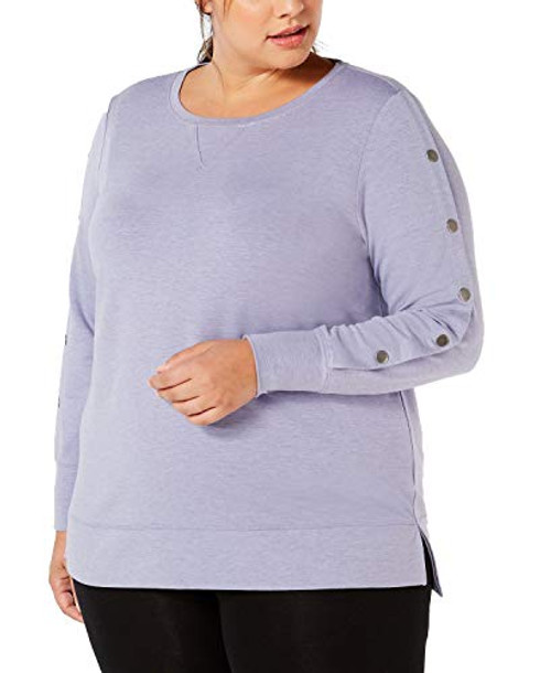 Ideology Womens Plus Size SnapSleeve Top Tranquility 3X