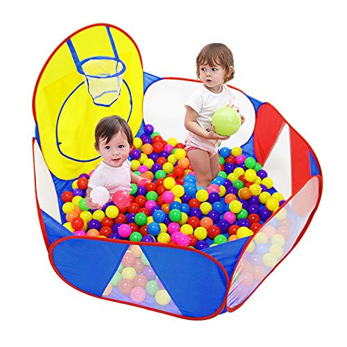Eocol Kids Ball Pit Large Pop Up Childrens Ball Pits Tent for Toddlers Playhouse Baby Crawl Playpen with Basketball Hoop and Zipper Storage Bag, 4 Ft/120CM, Balls Not Included Eocol Kids Ball Pit Large Pop Up Childrens Ball Pits Tent for Toddlers Playhouse Baby Crawl Playpen with Basketball Hoop and Zipper Storage Bag, 4 Ft/120CM, Balls Not Included