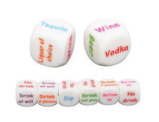 2 Piece Bar Dice Drinking Fun Game  for Party Game Pub PartyDrinking Dice Game Drunk Frenzy Party Game