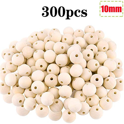 hesmartly 300Pcs 10mm Wood Beads Round Wooden Spacer Beads Unfinished Natural Wood Loose Beads hesmartly 300Pcs 10mm Wood Beads Round Wooden Spacer Beads Unfinished Natural Wood Loose Beads