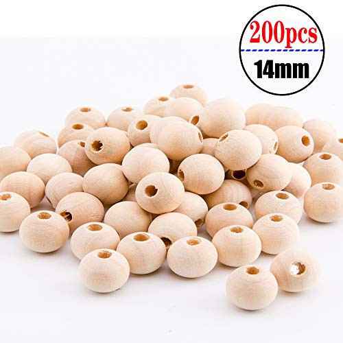 hesmartly 200Pcs 14mm Wood Beads Round Wooden Spacer Beads Unfinished Natural Wood Loose Beads hesmartly 200Pcs 14mm Wood Beads Round Wooden Spacer Beads Unfinished Natural Wood Loose Beads