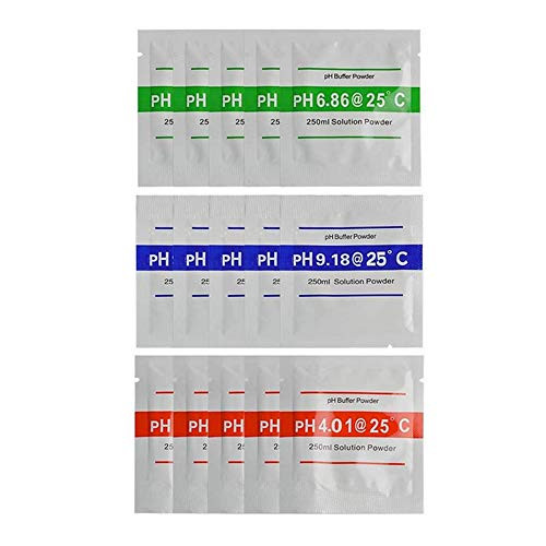 Nynelly 15pcs pH Meter Buffer Solution Powder for Precise and Easy for Precise pH Calibration Powder Solution?401pH686pH and 918pH