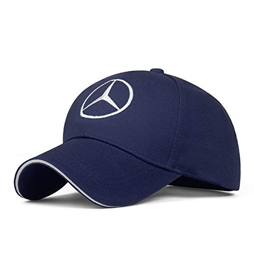 JDclubs Benz Logo Embroidered Adjustable Baseball Caps for Men and Women Hat Travel Cap Car Racing Motor Hat Navy Blue
