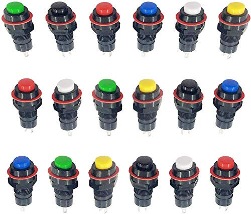 18Pcs MCIGICM 12mm SelfLocking Latching Push Button Switch