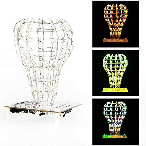DDIY Optical Cube Soldering Project Electronic Project Kit DIY Parts Beginners Learning Welding Assemble Audio Spectrum Power Amplifier Spherical Light Bulb