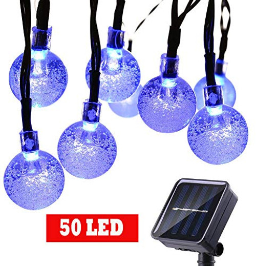Globe Solar String Lights 229FT 50 LED 8 Modes LED Solar Globe String Lights Decorative Patio Lights for Patio Garden Gazebo Yard Outdoors Blue Globe Solar String Lights 229FT 50 LED 8 Modes LED Solar Globe String Lights Decorative Patio Lights for Patio Garden Gazebo Yard Outdoors Blue