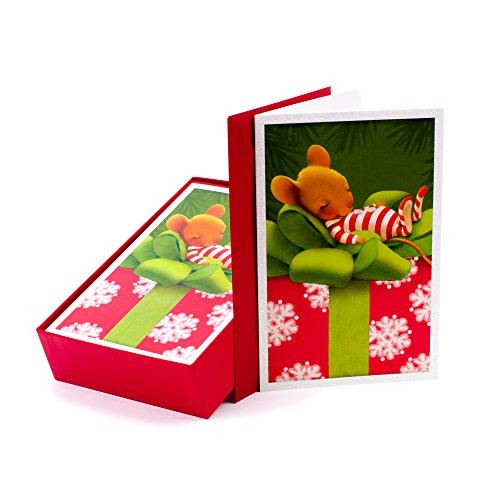 Hallmark Christmas Boxed Cards, Merry Christmas Mouse (40 Cards with Envelopes)