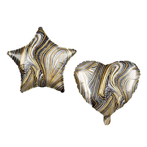 10 Pcs Marble Heart and StarShaped Happy Birthday Balloons 18 Inch Foil Balloon Mylar Balloon Happy Birthday Banner Balloons Wedding Decoration Balloon Decoration